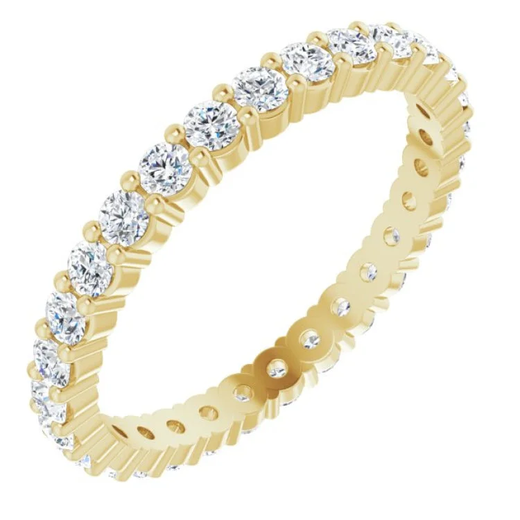 Ladies rings mature styles-14K Yellow 9/10 CTW Lab-Grown Diamond Eternity Band Size 6