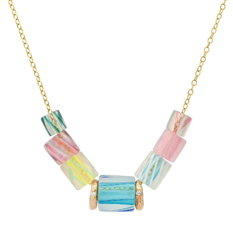 Ladies necklaces birthday surprises-Rainbow Candy Necklace