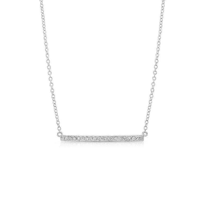 Ladies necklaces ruby gems-0.11 ctw Diamond Bar Necklace