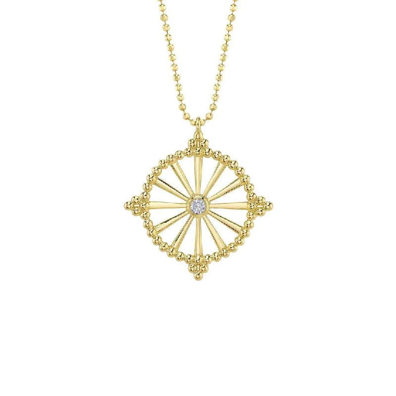 Ladies necklaces party wear-0.07 ctw Diamond Chain Wheel Necklace