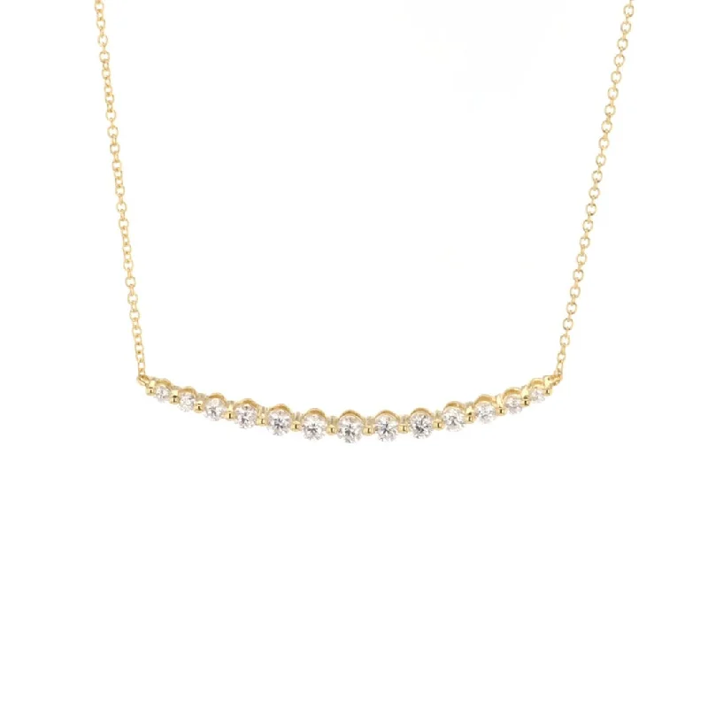 Ladies necklaces unique designs-0.56 ctw Diamond Curved Bar Necklace