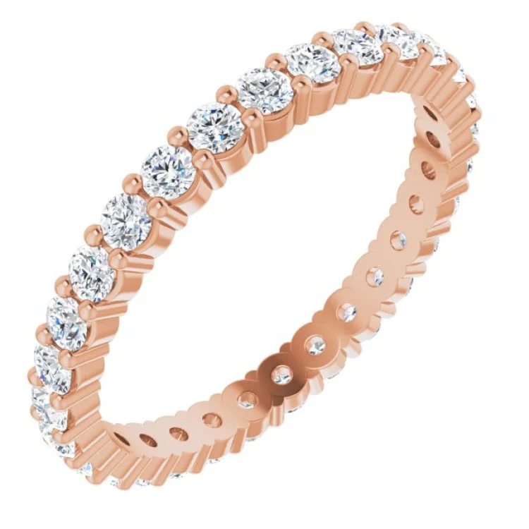 Ladies rings subtle luxury-14K Rose 9/10 CTW Lab-Grown Diamond Eternity Band Size 4.5