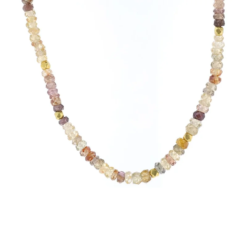 Ladies necklaces mature styles-Zircon Faceted Bead Necklace