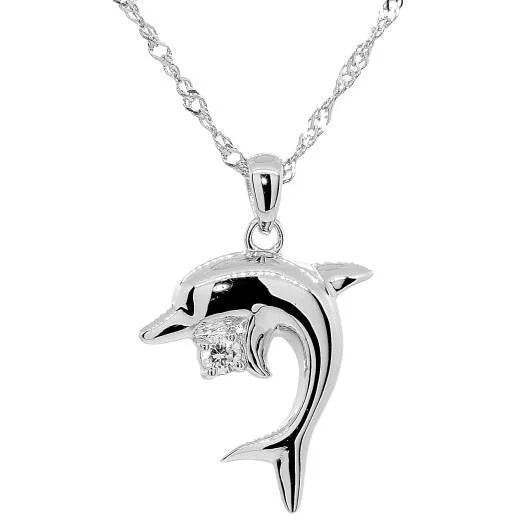 Ladies necklaces layered designs-Dolphin Dance Necklace