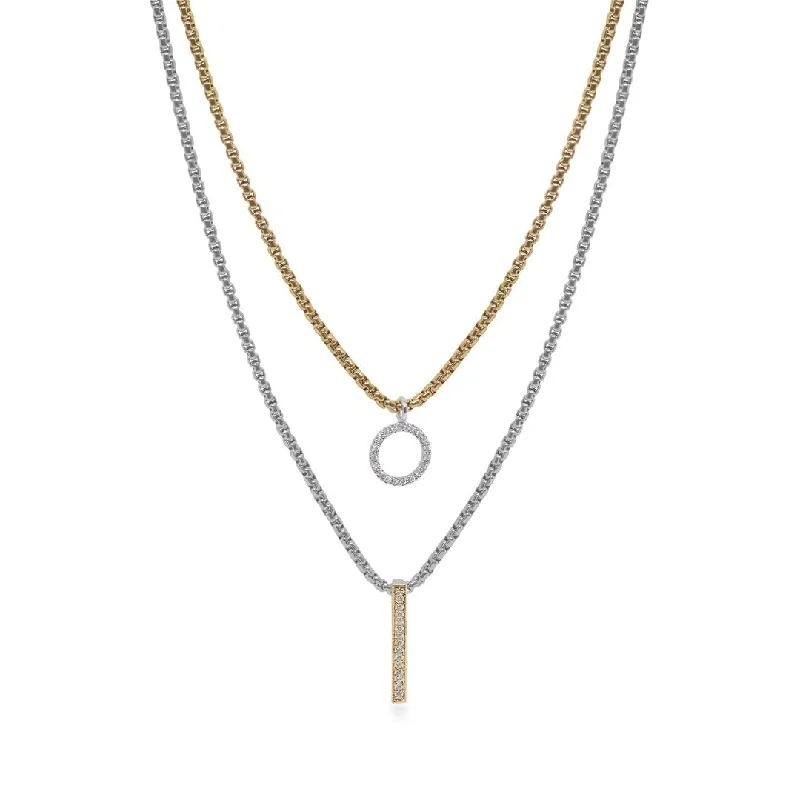 Ladies necklaces geometric shapes-17.50" 0.18 ctw Diamond Cable Necklace | M10276626