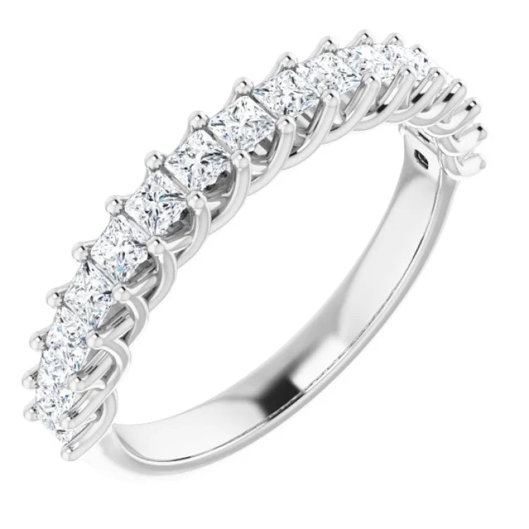 Ladies rings pearl details-Platinum 3/4 CTW Natural Diamond Anniversary Band