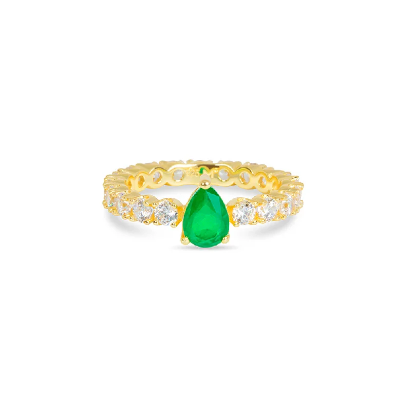 Ladies rings sentimental value-THE EMERALD PEAR ETERNITY BAND