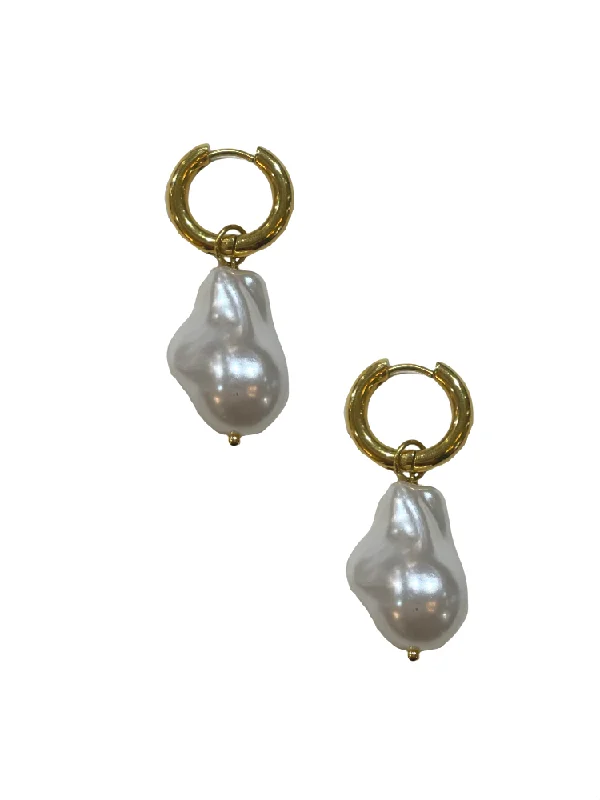 Ladies earrings personalized-Baroque Pearl Earrings