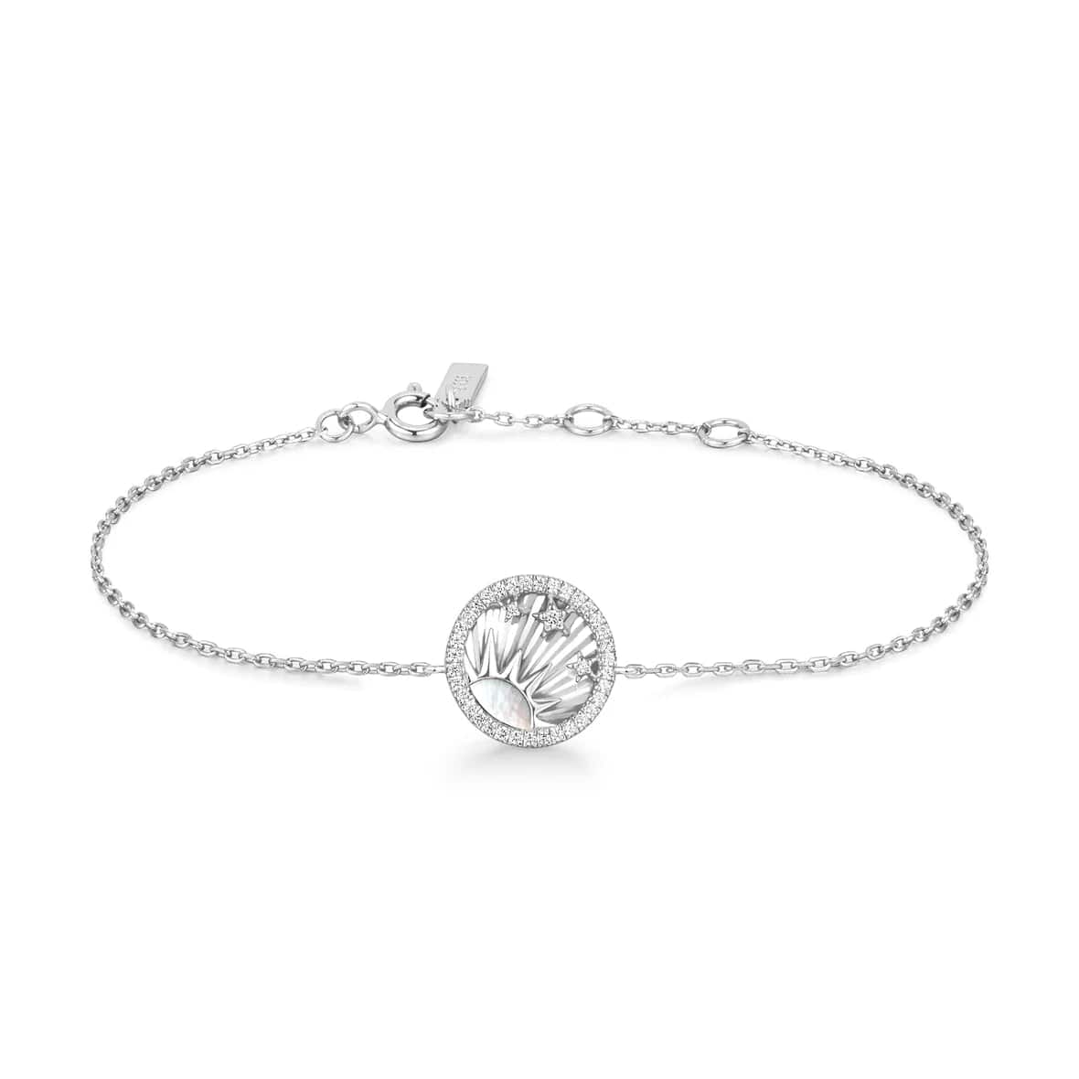 Ladies bracelets custom options-Silver Shiny Sun Stars Bracelet