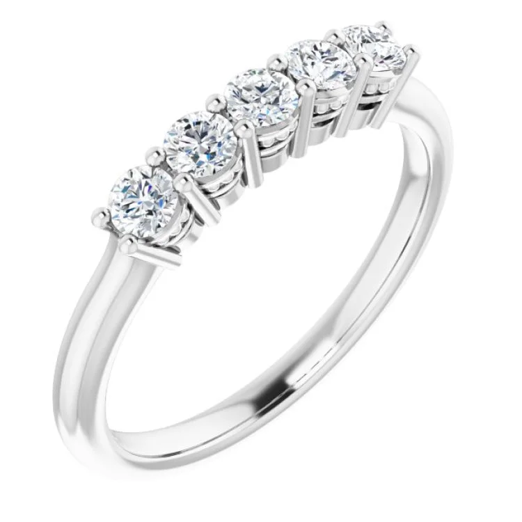 Ladies rings rose gold-Platinum 1/3 CTW Natural Diamond Anniversary Band