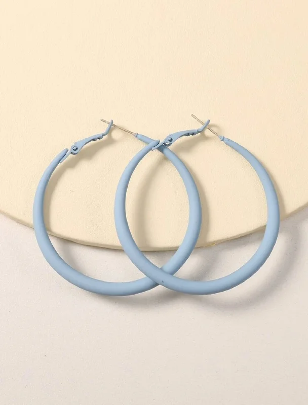 Ladies earrings vintage charm-Beautiful Baby Blue Hoop Earrings