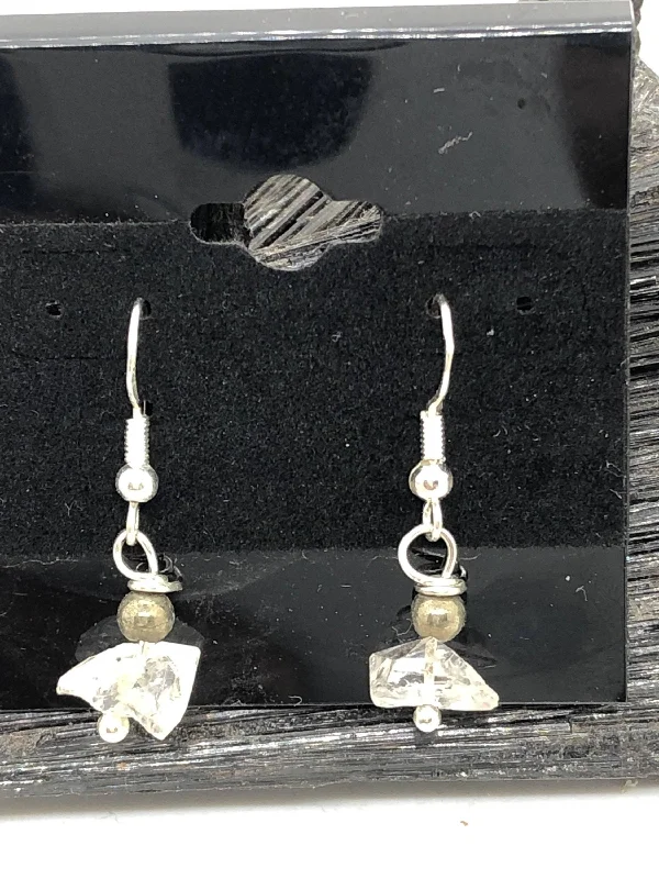 Ladies earrings care advice-Herkimer Diamond Sterling Silver Hooks Drop Dangle Earrings