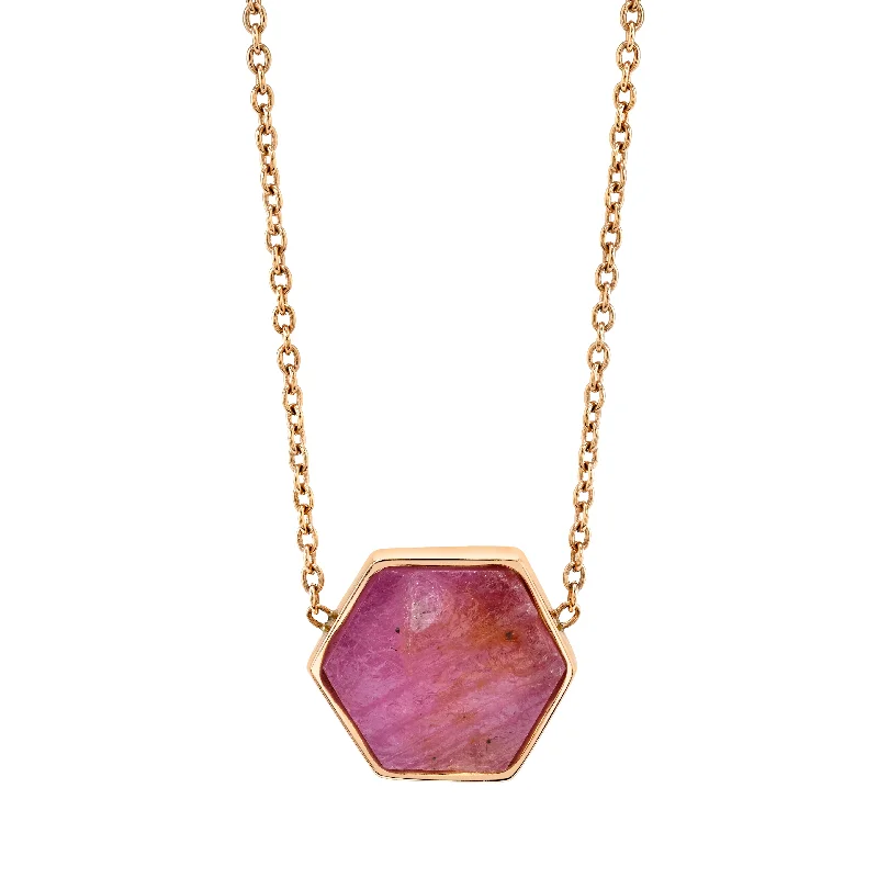 Ladies necklaces party wear-Ruby Bezel Necklace