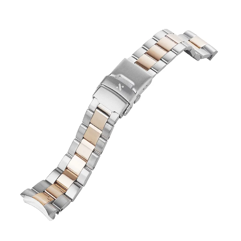 Ladies bracelets proposal surprises-SKX/SRPD Watch Bracelet: Oyster Two-Tone Rose Gold Finish