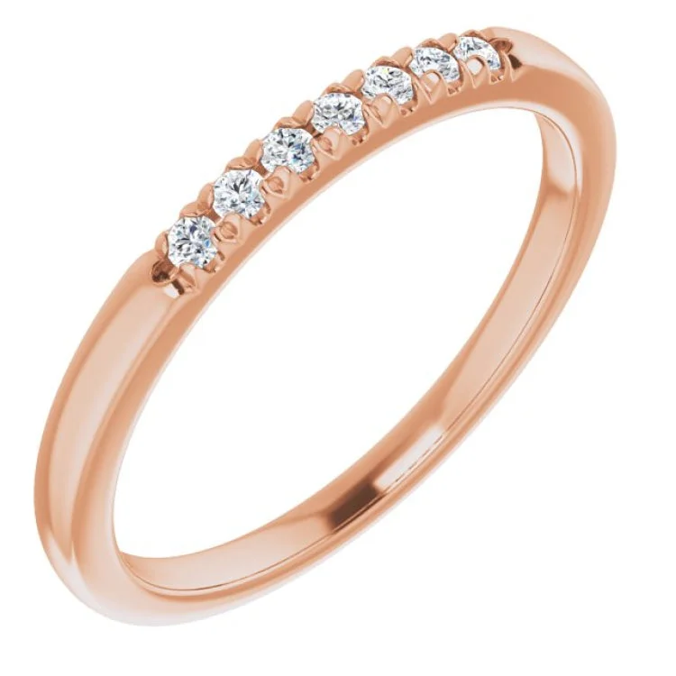 Ladies rings natural stones-14K Rose 1/10 CTW Natural Diamond Anniversary Band