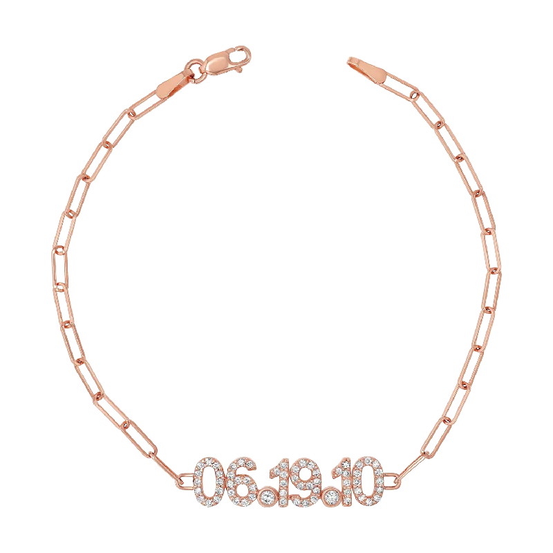 Ladies bracelets star motifs-Personalized Date Chain Bracelet