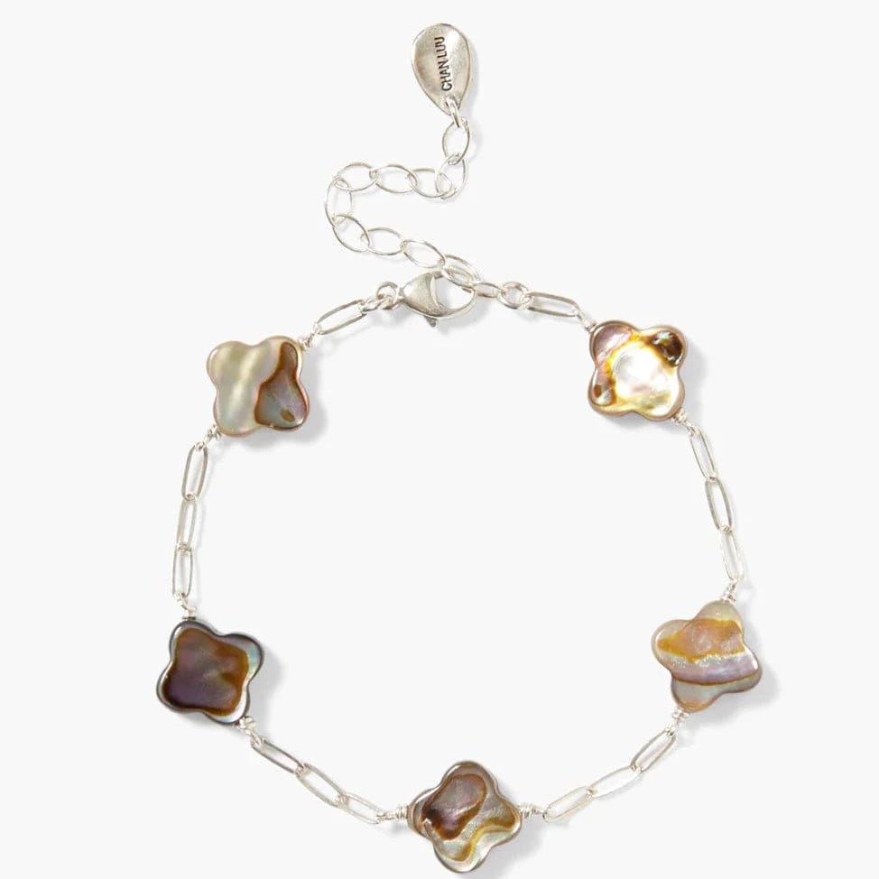 Ladies bracelets wedding styles-Clover Abalone Bracelet