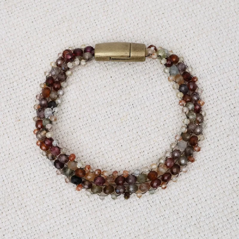 Ladies bracelets designer labels-Hand Woven Soft Bracelet of Tundra Sapphires & Zircon