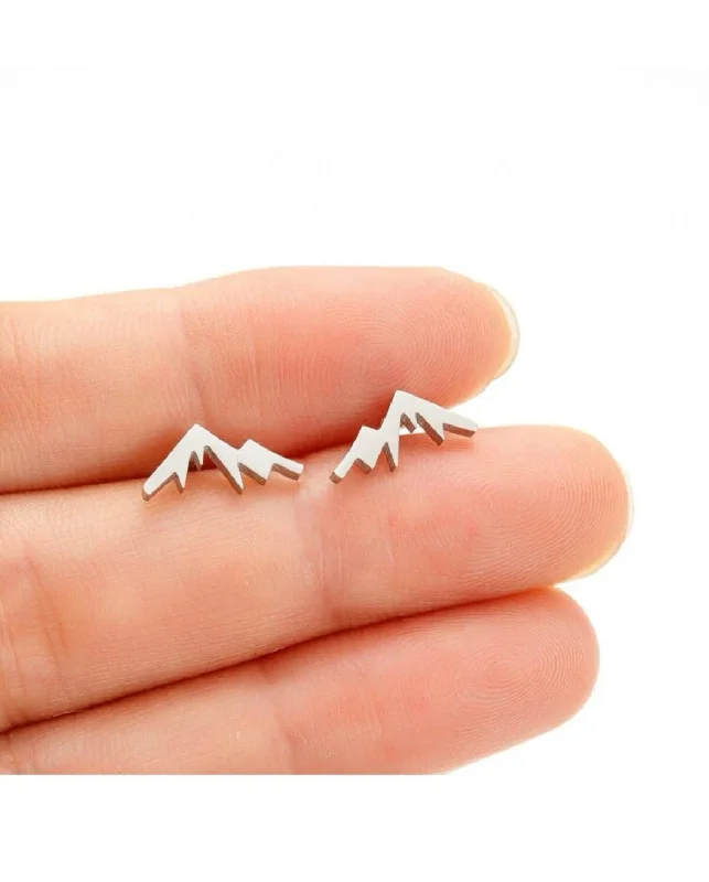 Ladies earrings worldwide appeal-Mountain Range Stud Earrings