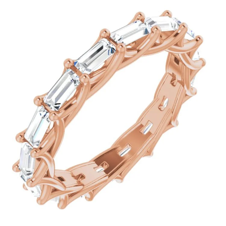 Ladies rings pinky designs-14K Rose 1 5/8 CTW Diamond Eternity Band