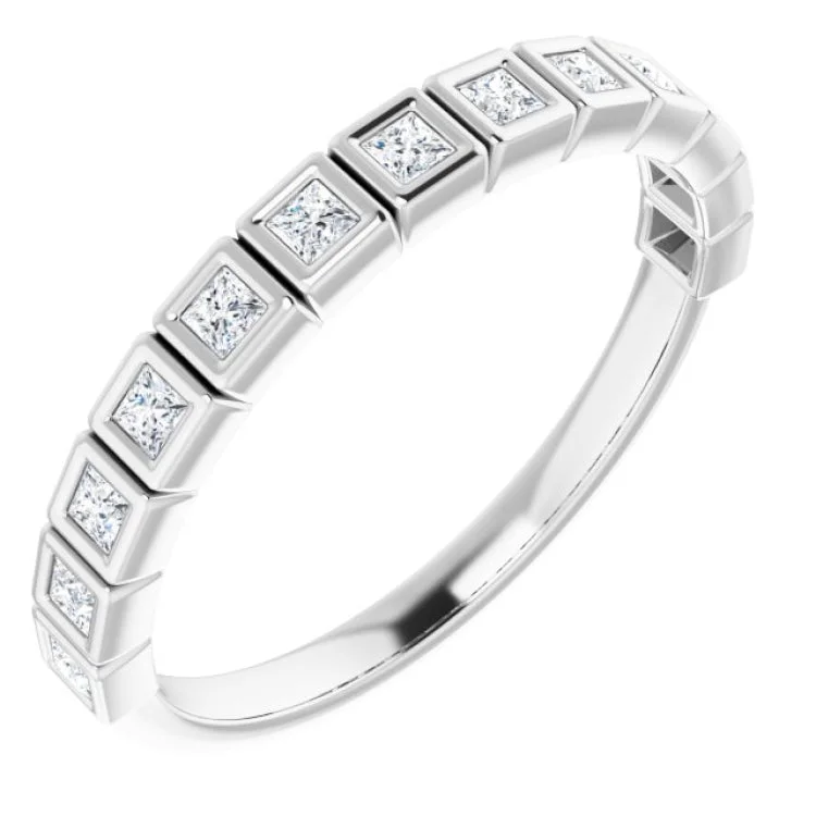 Ladies rings hypoallergenic-14K White 1/3 CTW Natural Diamond Anniversary Band