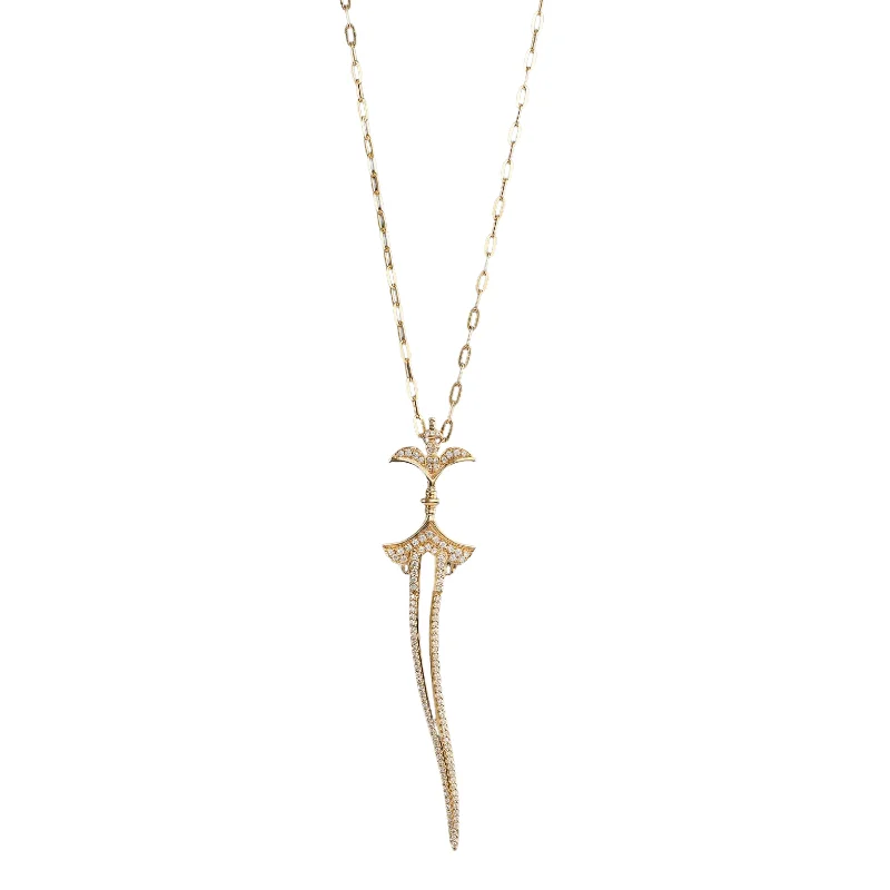 Ladies necklaces age suitability-Diamond Dagger Necklace