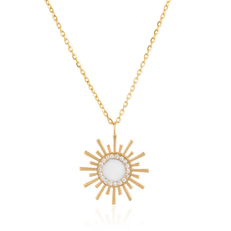 Ladies necklaces store locations-Soleil Diamond Necklace with Enamel