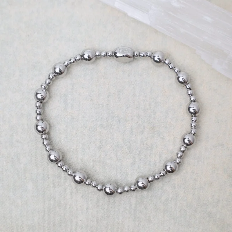 Ladies bracelets bridal essentials-Plain Ball 3 & 6mm Bracelet in Stainless Steel