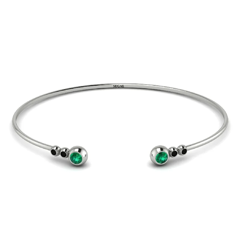 Ladies bracelets sister sets-Geometric Bezel Emerald Bracelet - Josie No. 36