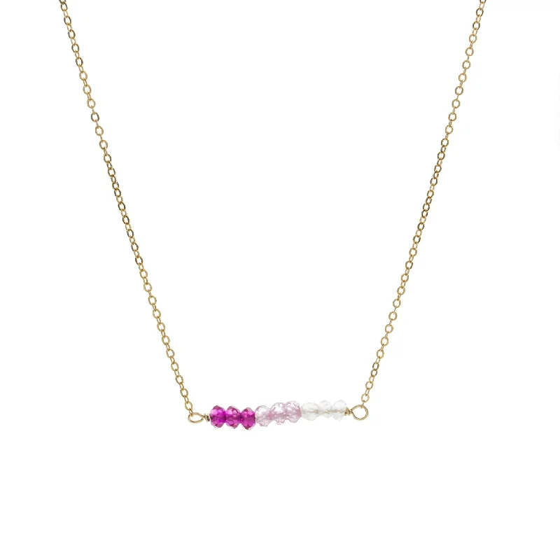 Ladies necklaces boho flair-Ombre Bar Necklace