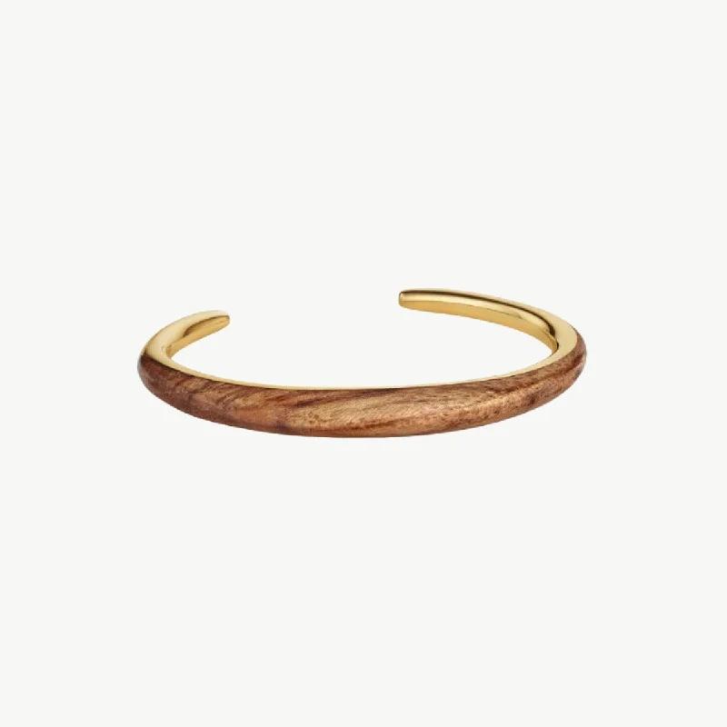 Ladies bracelets office elegance-Teak Sabi Outline Cuff Bracelet