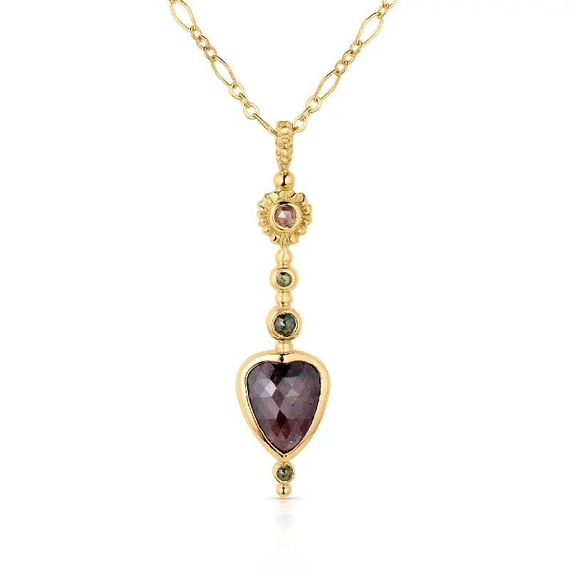 Ladies necklaces office elegance-Sceptre Diamond Heart Pendant Necklace