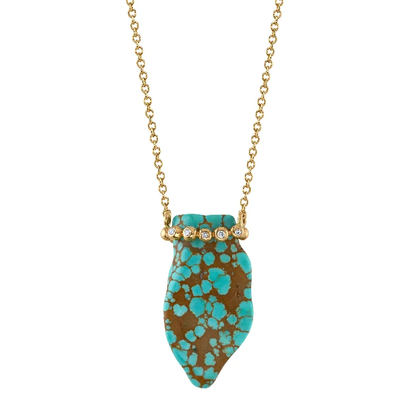 Ladies necklaces animal charms-Tumbled Turquoise Necklace