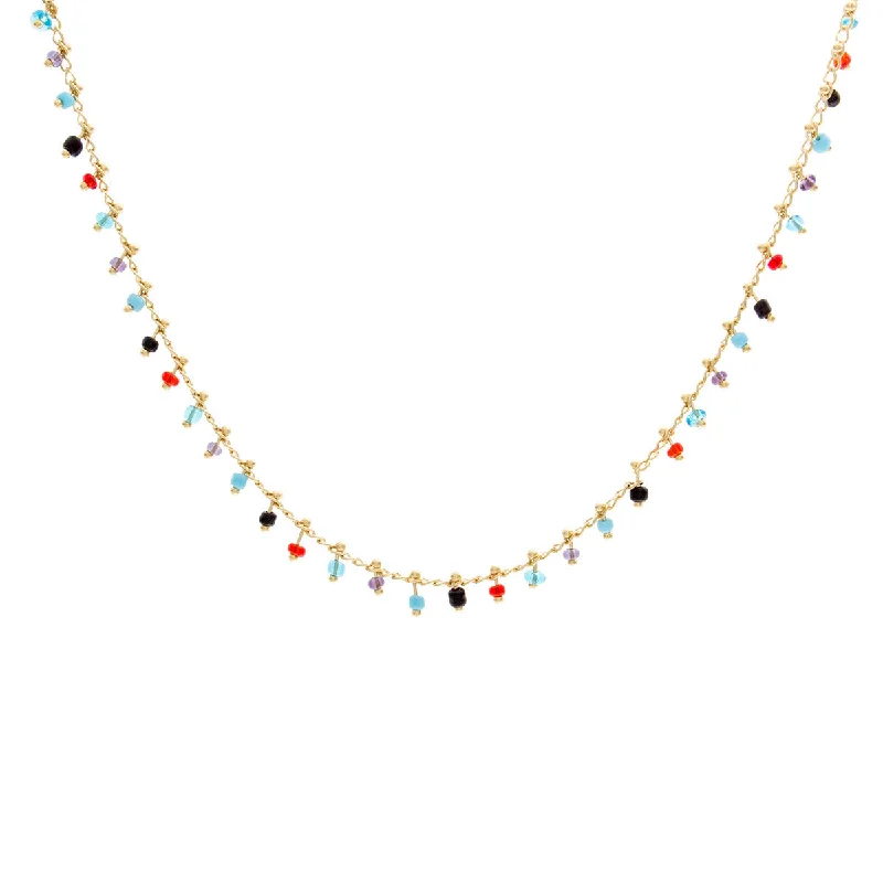 Ladies necklaces youthful charm-Multi Color Beads Necklace