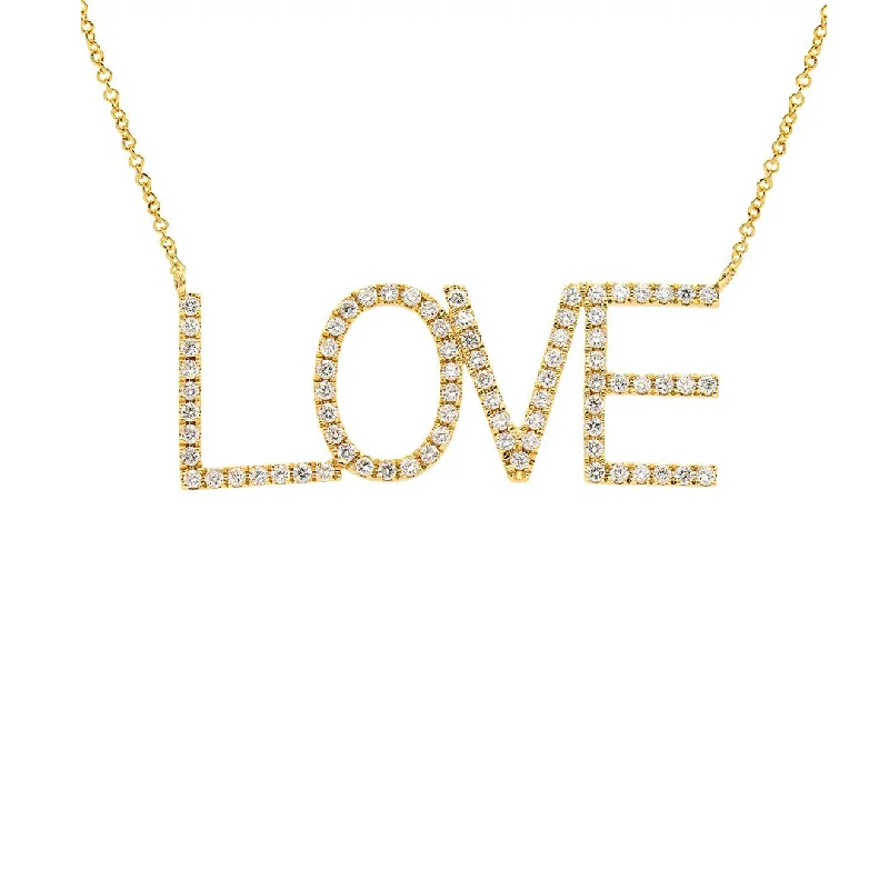 Ladies necklaces holiday gifts-0.64 ctw Diamond Love Necklace