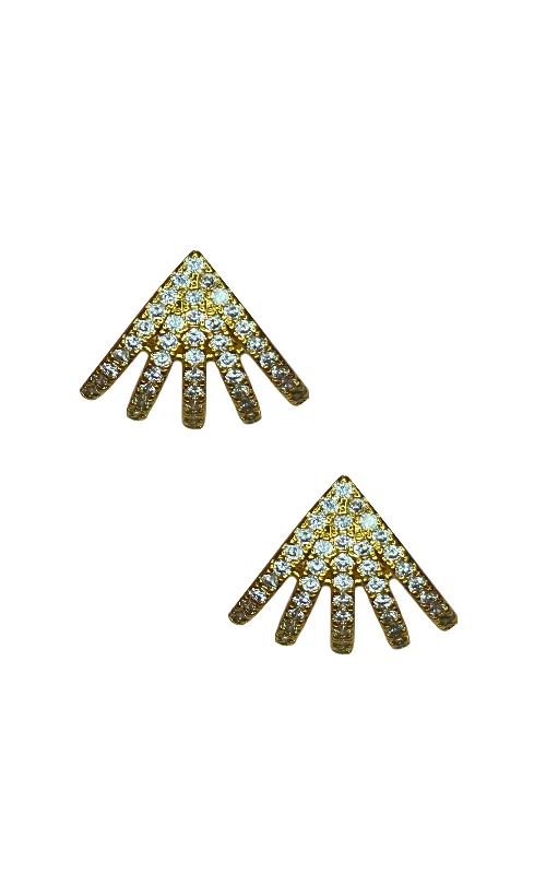 Ladies earrings gothic appeal-5 Row Pave Earrings