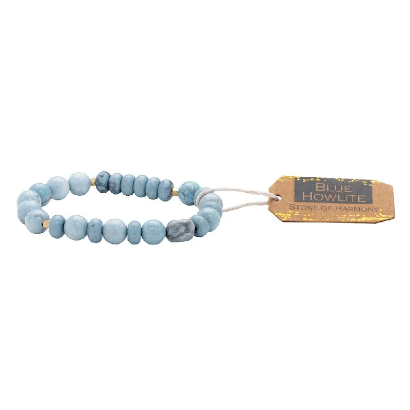 Ladies bracelets custom options-Scout Stone Stack Bracelet - Blue Howlite - Stone of Harmony