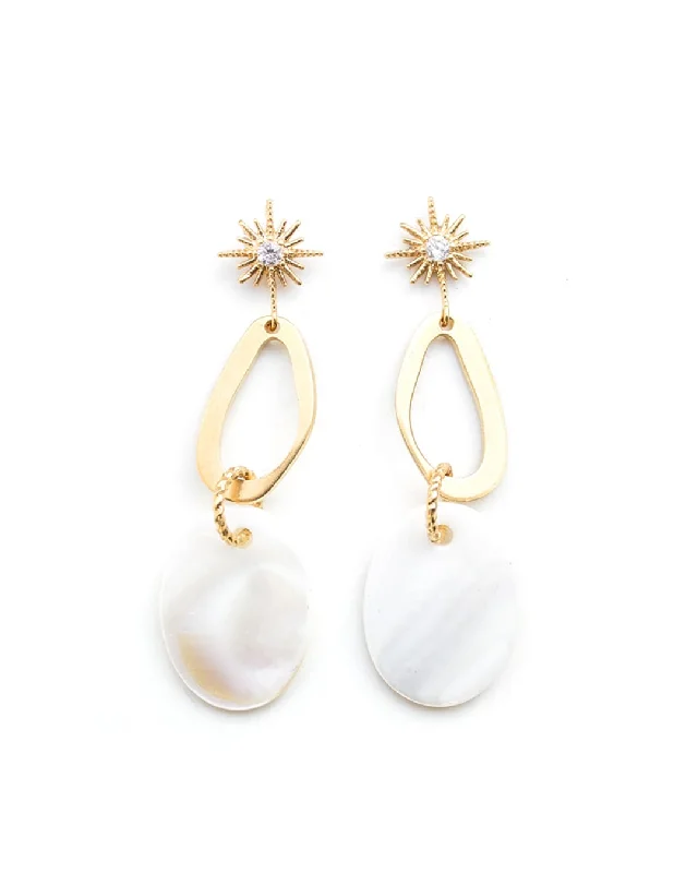 Ladies earrings budget picks-Milky Gold Earrings