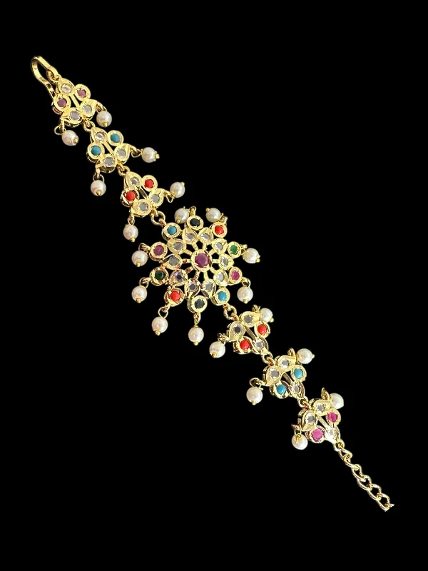 Ladies bracelets sentimental value-Amal hyderabadi bracelet in navratan   ( READY TO SHIP )