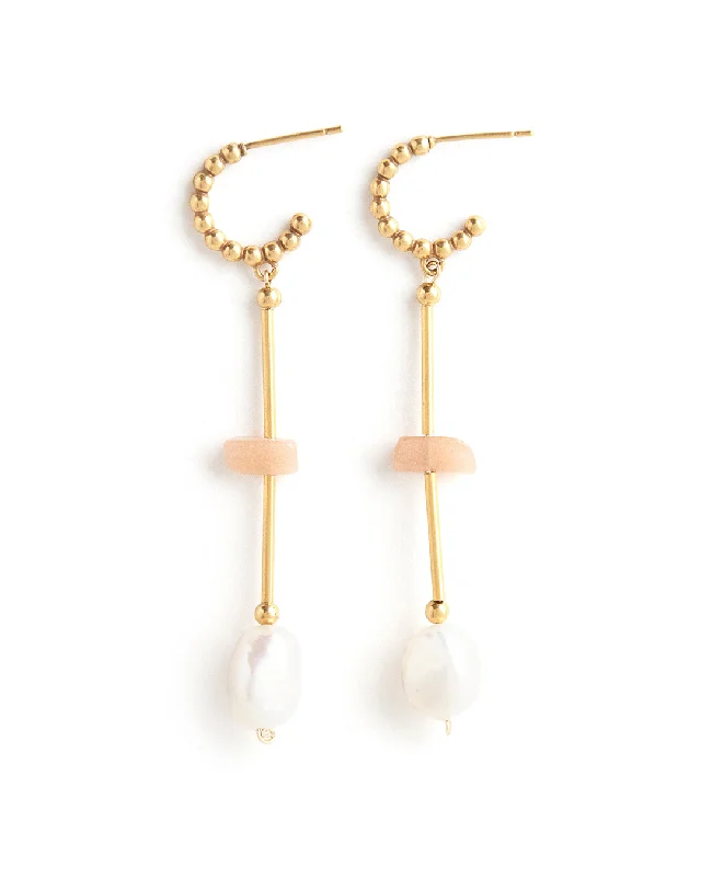 Ladies earrings creative pieces-Cabana Gold Earrings