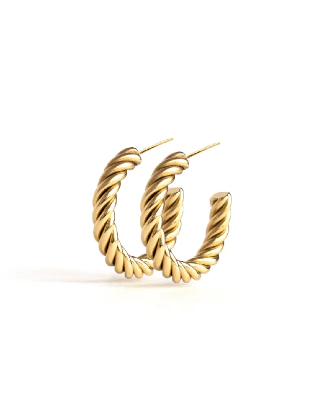 Ladies earrings standout designs-Spin Gold Earrings