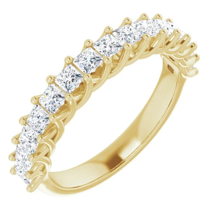 Ladies rings star motifs-14K Yellow 1 CTW Natural Diamond Anniversary Band