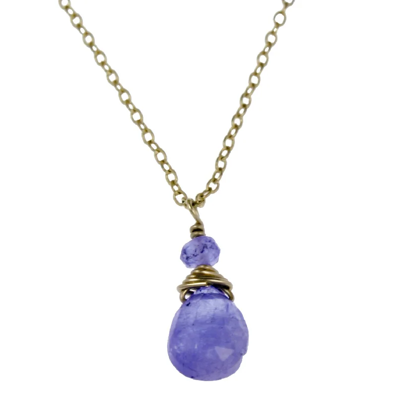 Ladies necklaces floral designs-Tanzanite One Drop Necklace