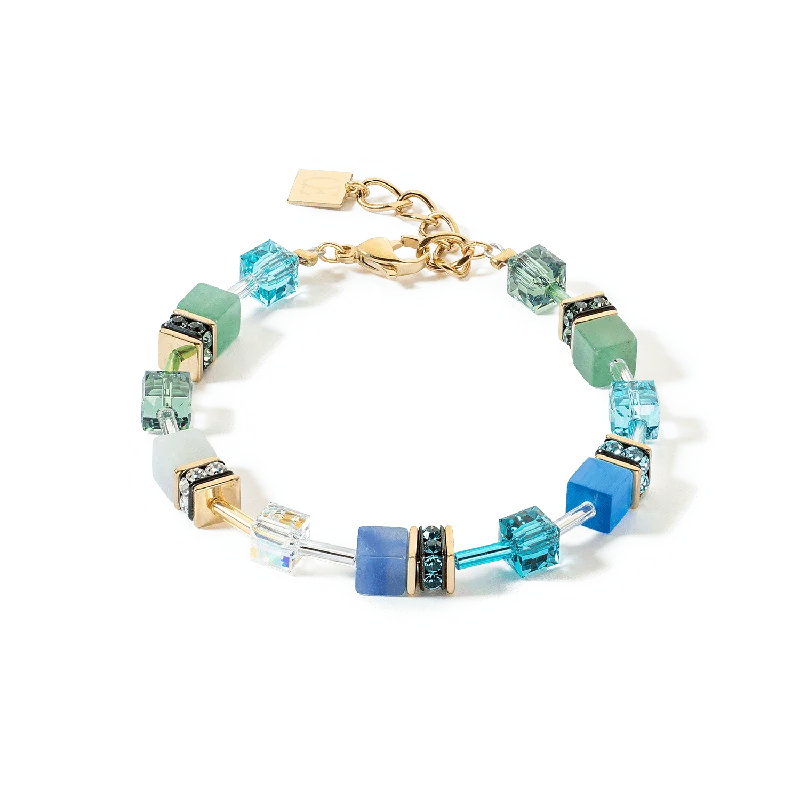 Ladies bracelets charm trends-Turquoise GeoCube Iconic Bracelet