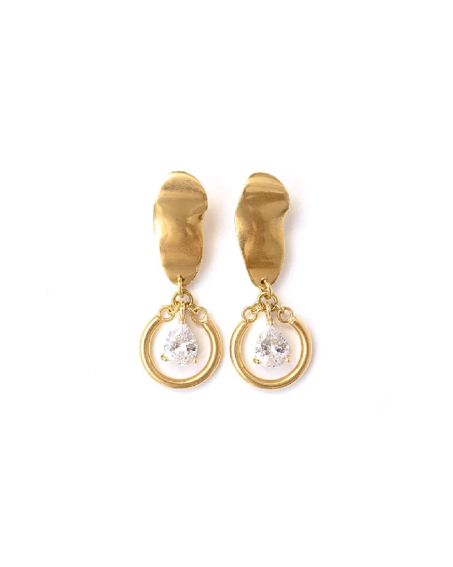 Ladies earrings hoop styles-Calypso Gold Earrings