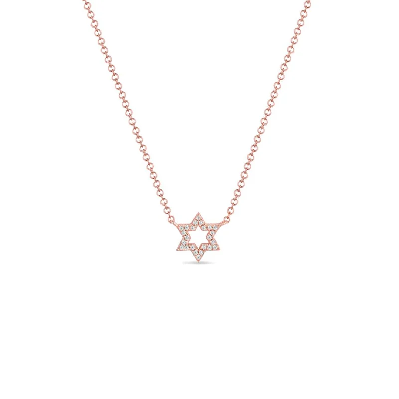 Ladies necklaces diamond accents-0.07 ctw Diamond Star of David Necklace