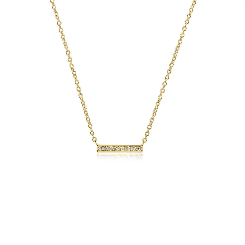 Ladies necklaces geometric shapes-0.06 ctw Diamond Bar Necklace