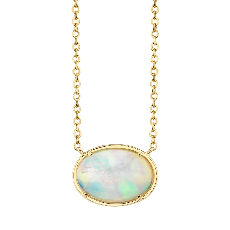 Ladies necklaces gothic appeal-Opal O Necklace