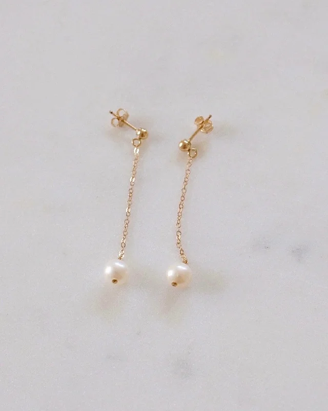 Ladies earrings price range-Pearl Drop Stud Earrings