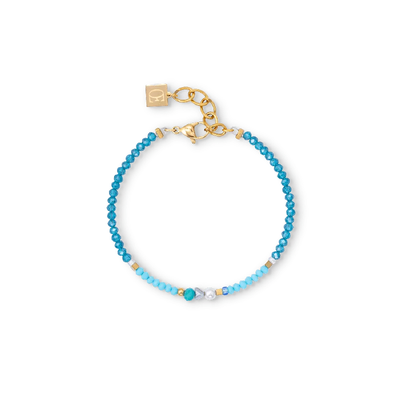 Ladies bracelets holiday gifts-Ocean Vibes Turquoise Gold Bracelet